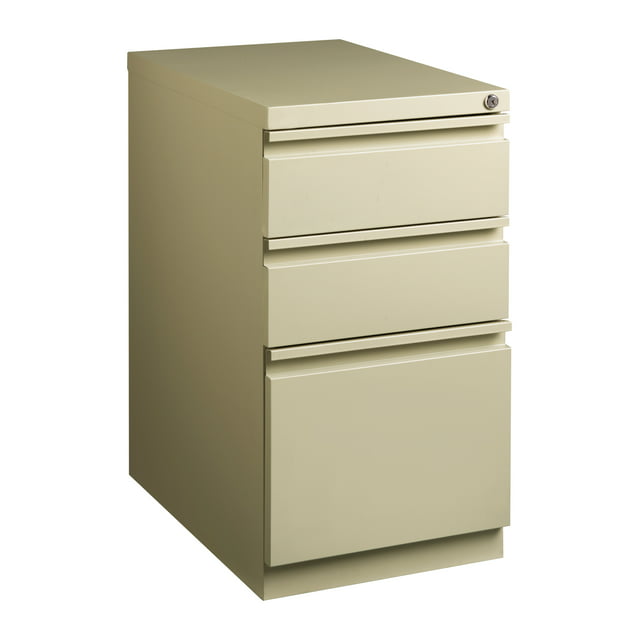 Hirsh 23" Deep Mobile Pedestal File Cabinet 3 Drawer Box-File-File, Letter Width, Putty