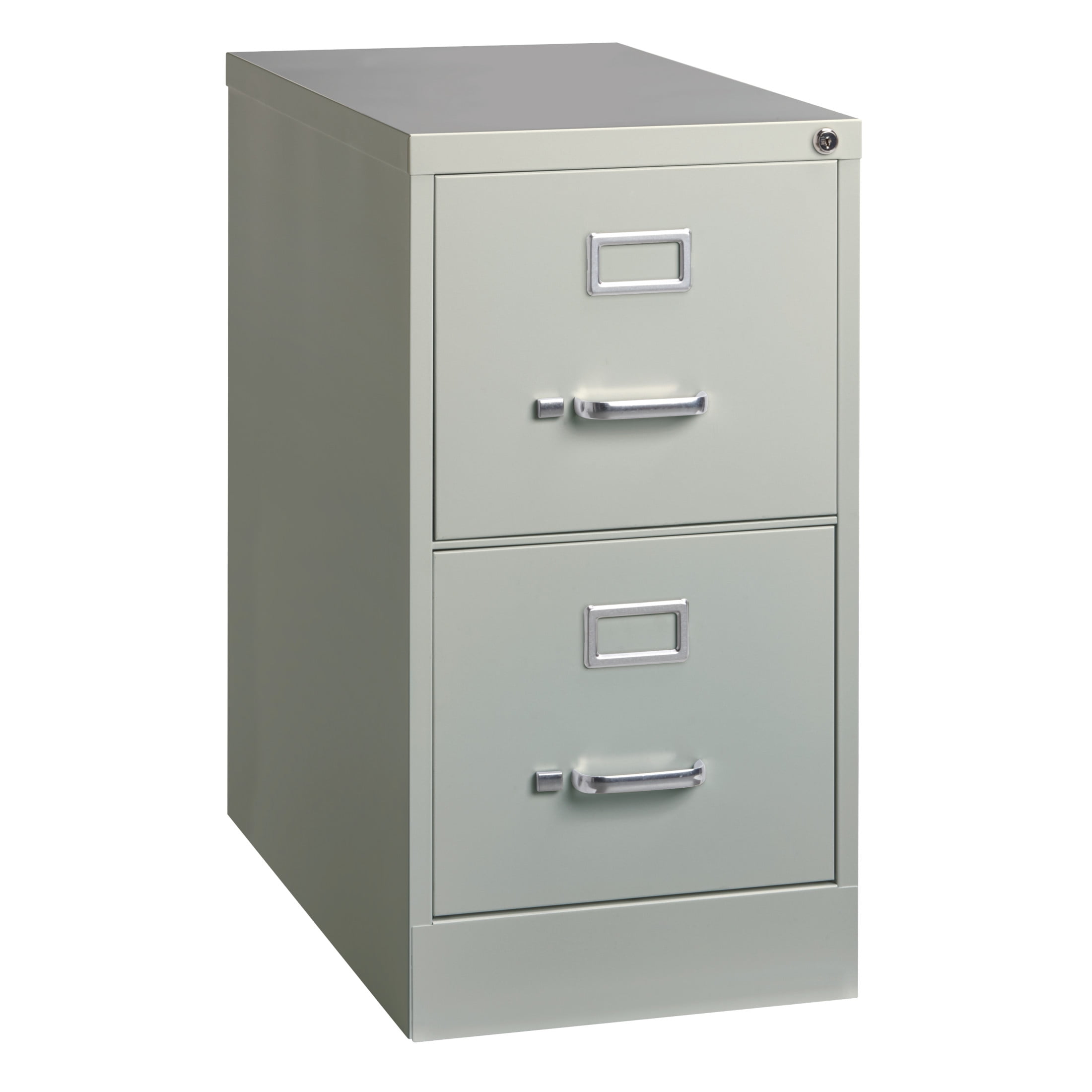 Hirsh 2 Drawer Letter Locking Metal Vertical File Cabinet, 25" Deep, Gray