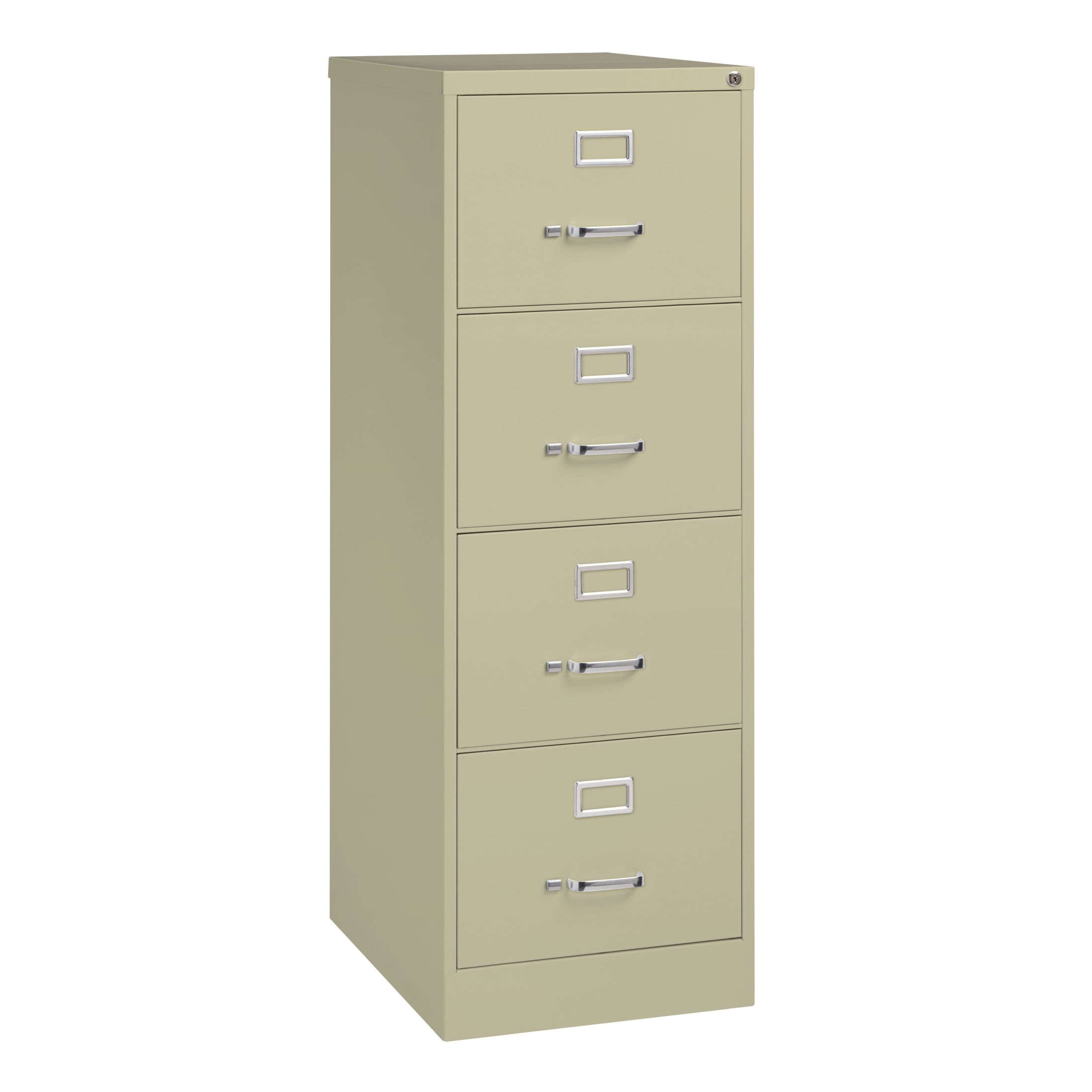 Hirsh 4 Drawer Legal Locking Metal Vertical File Cabinet, 25" Deep, Putty