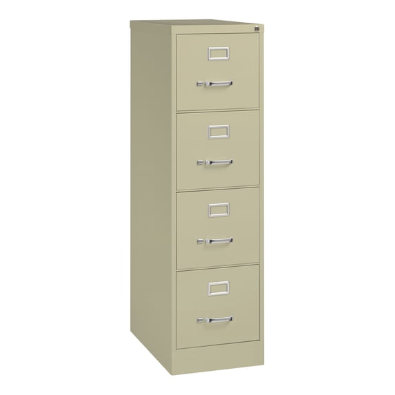 Hirsh 25-in Deep Metal 4 Drawer Letter Width Vertical File Cabinet Putty/Beige