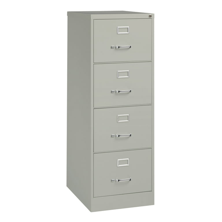 Hirsh 25 Inch Deep 4 Drawer Legal Width Metal Vertical File Cabinet for Home and Office Light Gray