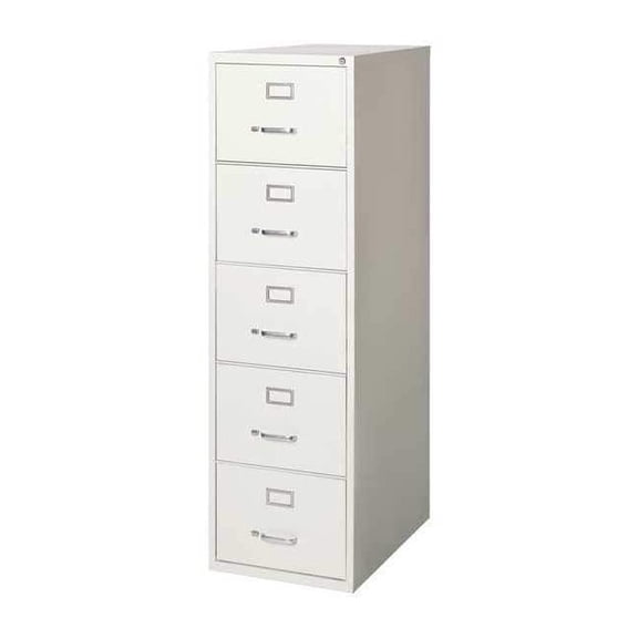 Hirsh 26.5"D 5-Drawer Metal Legal Width Vertical File Cabinet in Light Gray