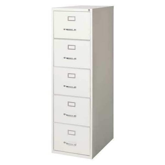 Hirsh 26.5"D 5-Drawer Metal Legal Width Vertical File Cabinet in Light Gray