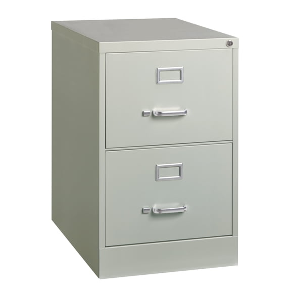 Hirsh 26.5"D Metal 2 Drawer Legal Width Vertical File Cabinet in Light Gray