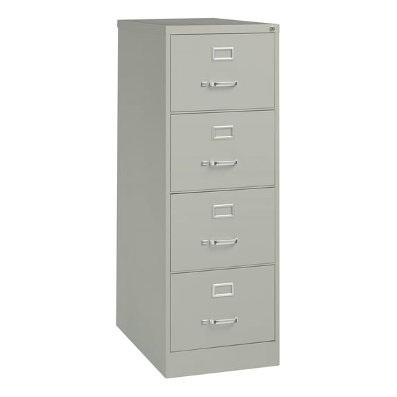 Hirsh 26.5" Deep 4 Drawer Legal Width Metal Vertical File Cabinet, Commercial Grade, Gray