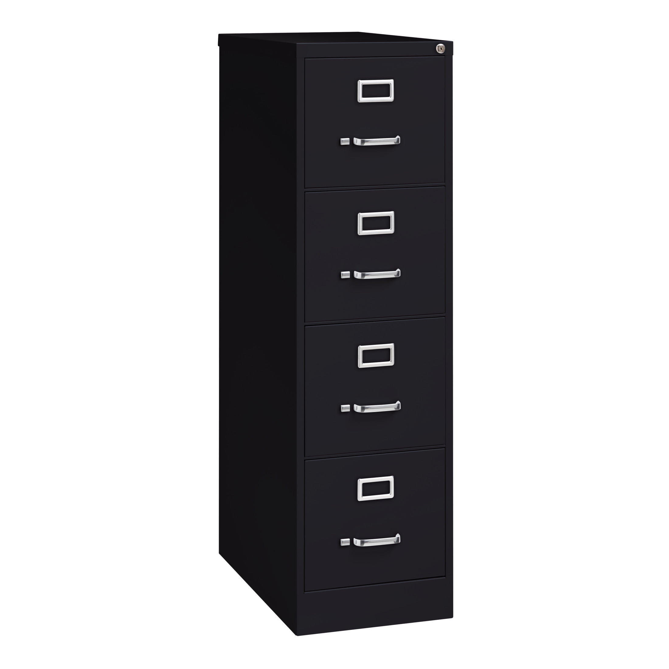Hirsh 4 Drawer Letter Locking Metal Vertical File Cabinet, 26.5" Deep, Black