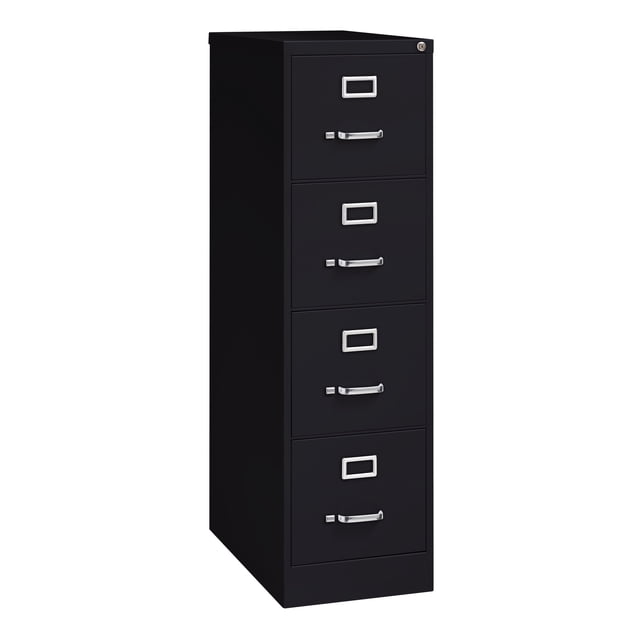 Hirsh 26.5" Deep 4 Drawer Letter Width Vertical File Cabinet, Commercial Grade, Black