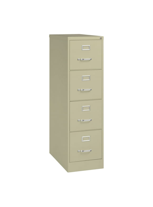 Hirsh 26.5" Deep 4 Drawer Letter Width Vertical File Cabinet, Commercial Grade, Putty
