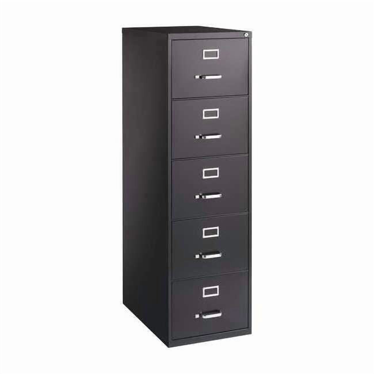 Hirsh 18" W 5 Drawer Vertical File Cabinet, Black,  Legal 17781