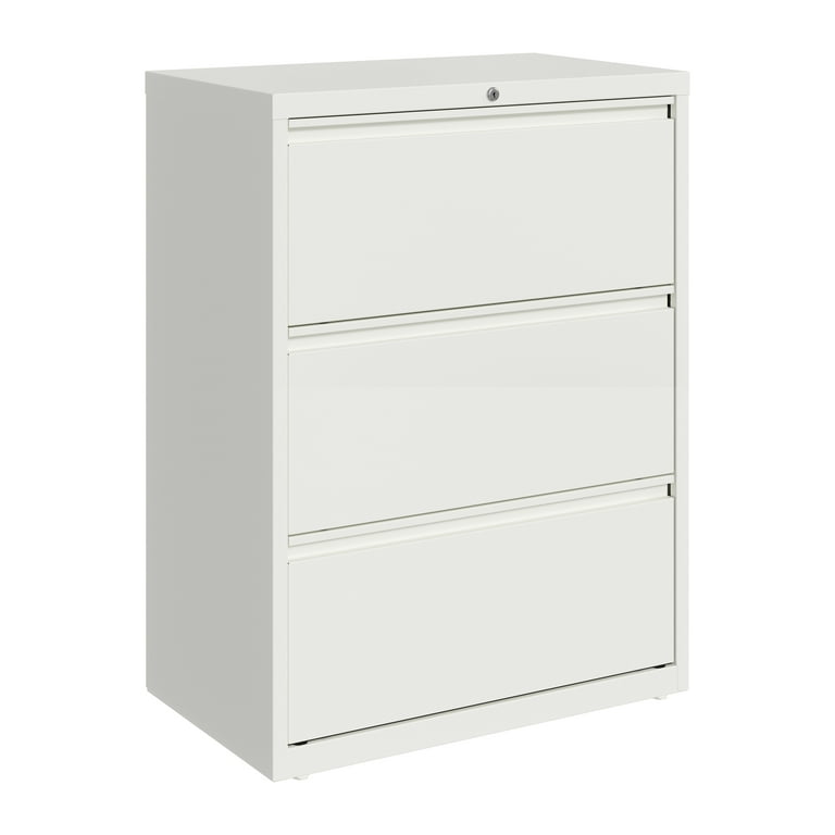 Hirsh 30 Inch Wide 3 Drawer Metal Lateral File Cabinet for Home and Office Holds Letter Legal and A4 Hanging Folders White