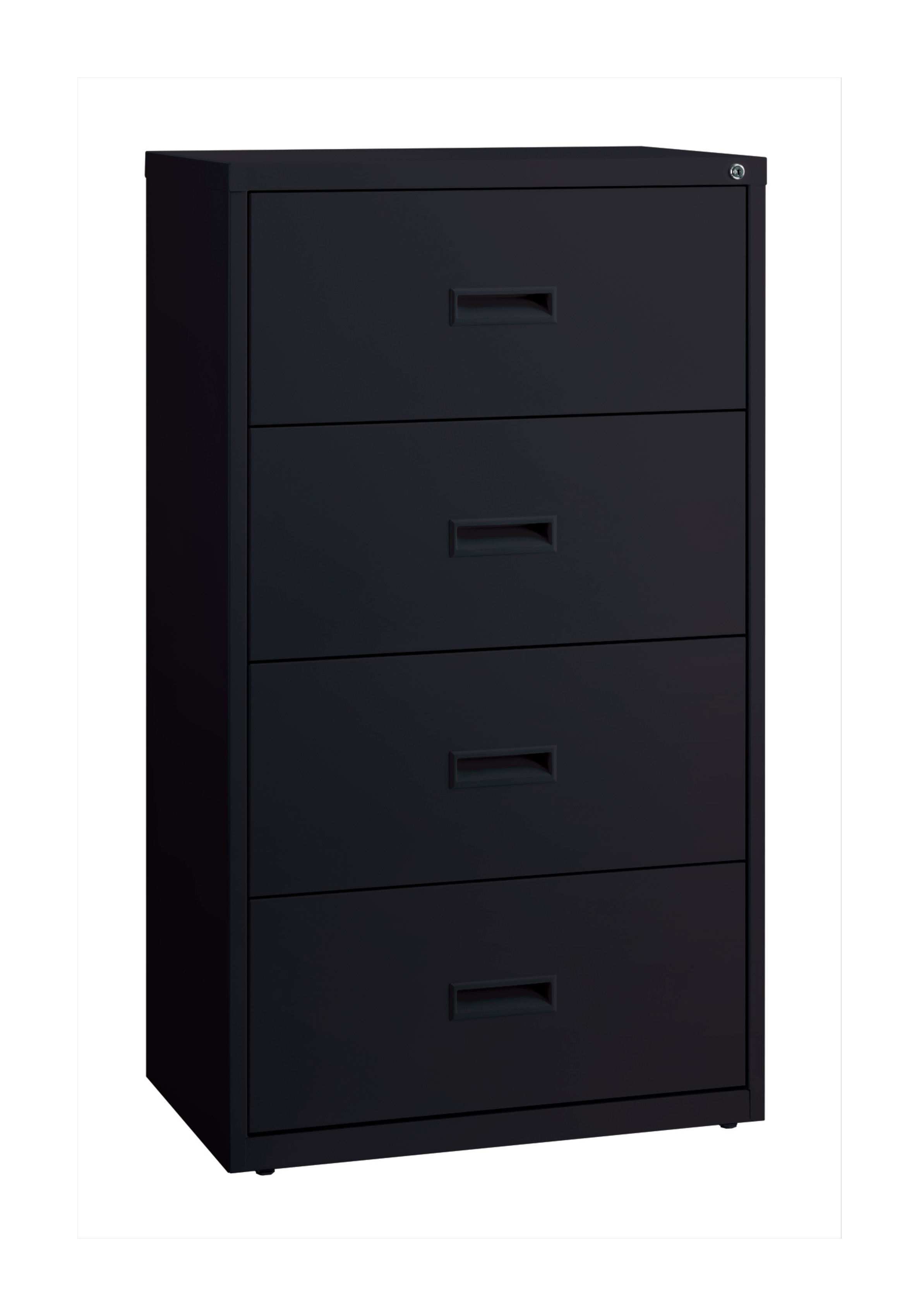 Hirsh 30 Inch Wide 4 Drawer Metal Lateral File Cabinet for Home and Office, Holds Letter, Legal and A4 Hanging Folders, Black - image 1 of 4