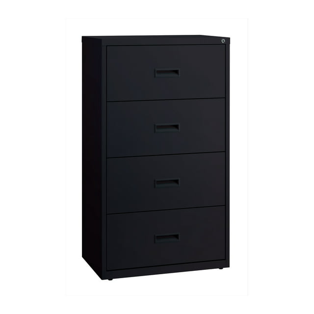 Hirsh 30 Inch Wide 4 Drawer Metal Lateral File Cabinet for Home and Office, Holds Letter, Legal and A4 Hanging Folders, Black