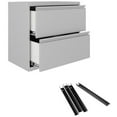 thumbnail image 1 of Hirsh 30"W 2 Drawer Metal Lateral File Cabinet Set Silver/Front to Back Rails, 1 of 9