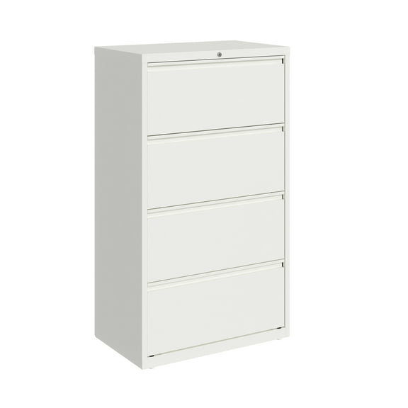 Hirsh 30 Inch Wide 4 Drawer Metal Lateral File Cabinet for Home and Office, Holds Letter, Legal and A4 Hanging Folders, White
