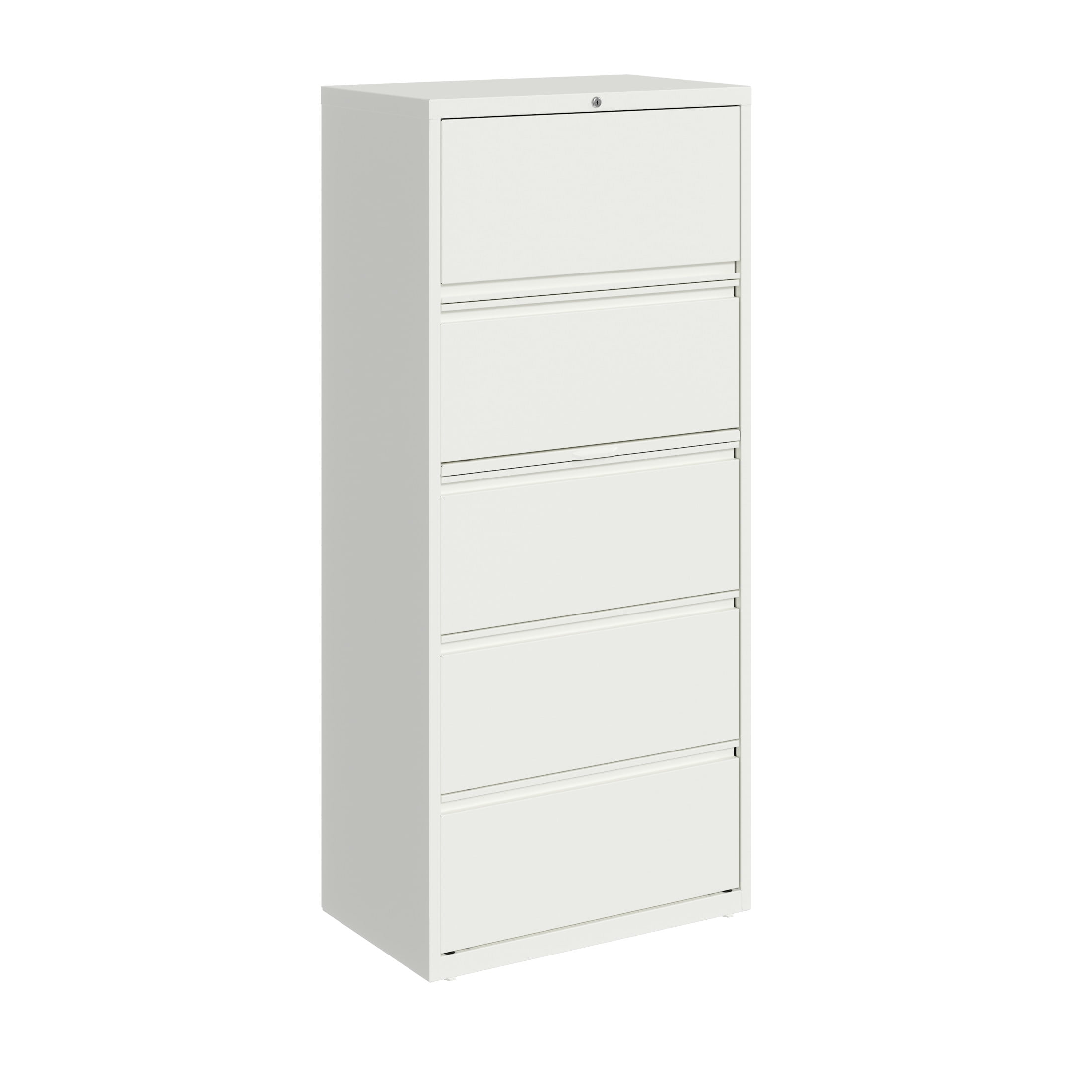 Hirsh 30 Inch Wide 5 Drawer Metal Lateral File Cabinet for Home and Office, Holds Letter, Legal and A4 Hanging Folders, White