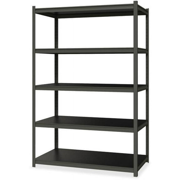 Hirsh 3200 Riveted Metal Shelving 5-Shelf Unit 18Dx48Wx72H Gunmetal Gray/Black