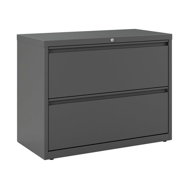 Hirsh 36 Inch Wide 2 Drawer Metal Lateral File Cabinet for Home and Office, Holds Letter, Legal and A4 Hanging Folders, Charcoal
