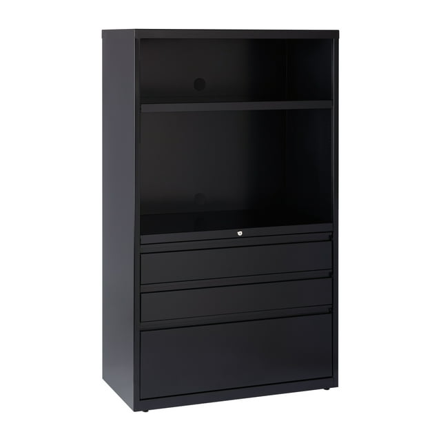 Hirsh 36 Inch Wide 3 Drawer Box-Box-File Metal Lateral Combo File Cabinet for Home and Office, Holds Letter, Legal and A4 Hanging Folders, Black