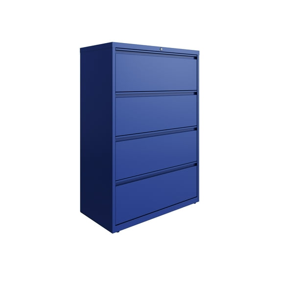 Hirsh 36 Inch Wide 4 Drawer Metal Lateral File Cabinet for Home and Office, Holds Letter, Legal and A4 Hanging Folders, Blue