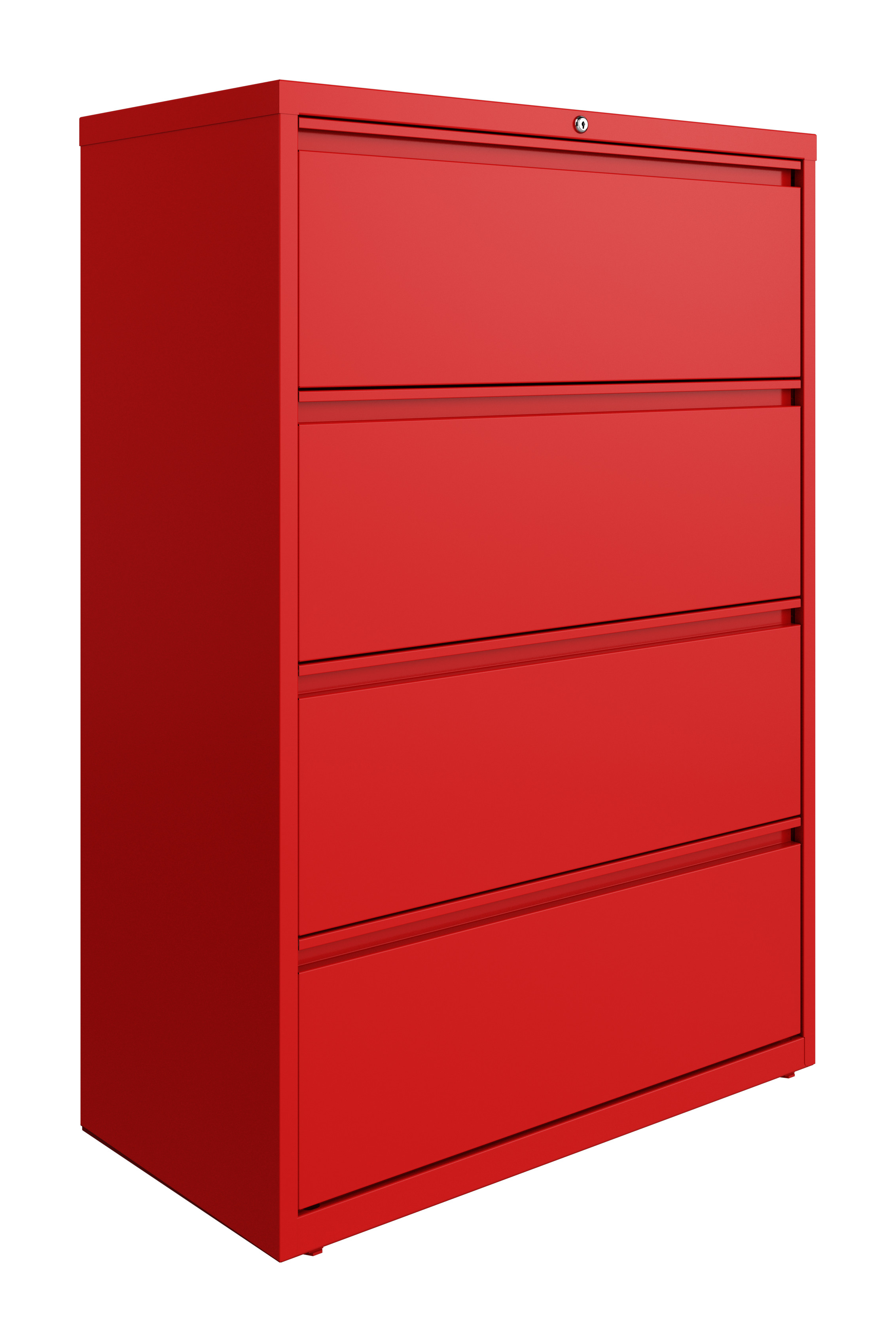 Hirsh 36 Inch Wide 4 Drawer Metal Lateral File Cabinet for Home and Office, Holds Letter, Legal and A4 Hanging Folders, Red - image 1 of 5