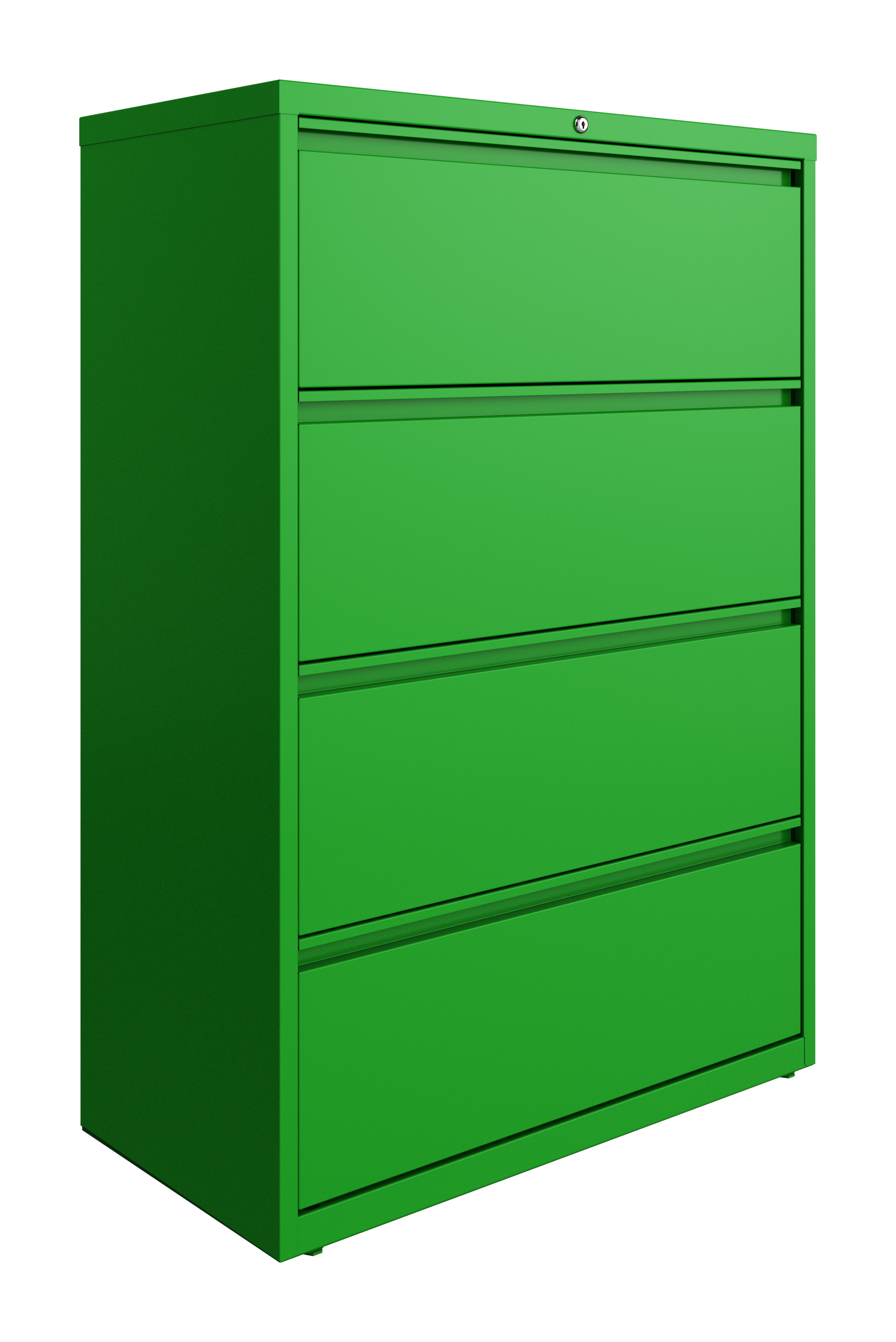 Hirsh 36 Inch Wide 4 Drawer Metal Lateral File Cabinet for Home and Office, Holds Letter, Legal and A4 Hanging Folders, Screamin' Green - image 1 of 5