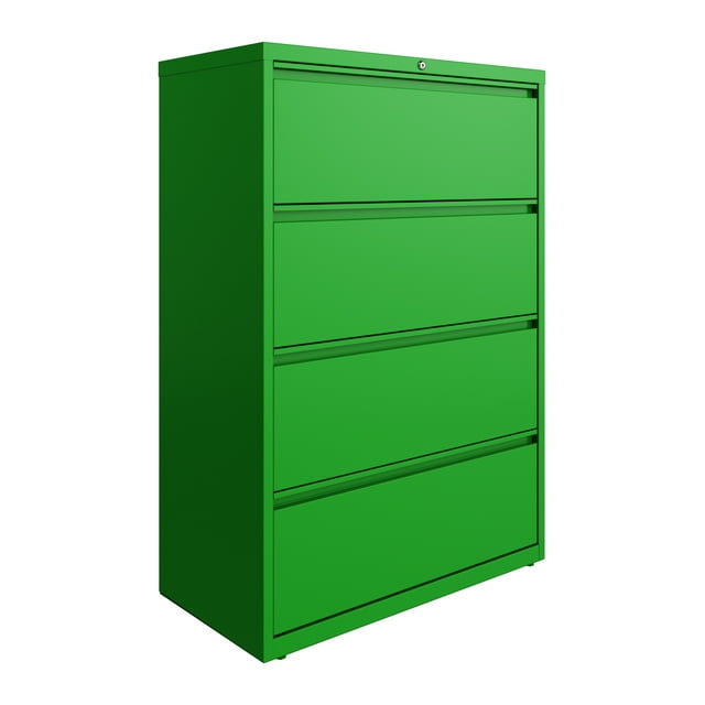 Hirsh 36 Inch Wide 4 Drawer Metal Lateral File Cabinet for Home and Office, Holds Letter, Legal and A4 Hanging Folders, Screamin' Green