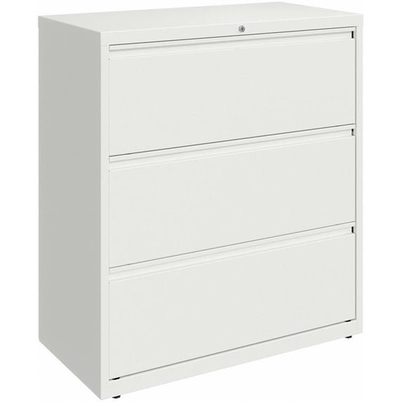 Hirsh 36"W 3 Drawer Metal Lateral File Cabinet Home/Office- Matte White Texture