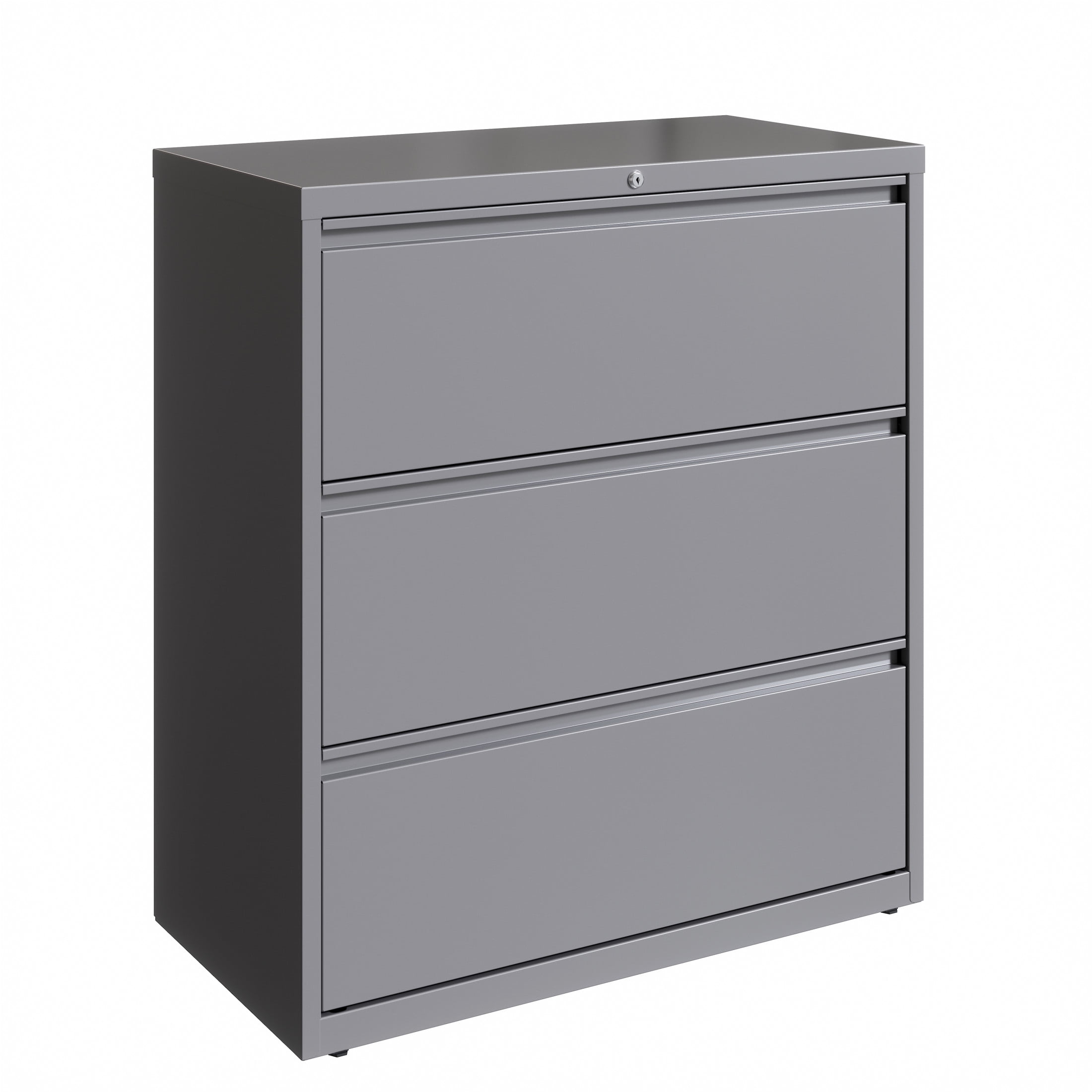 36" Wide Arctic Silver Metal 3-Drawer Lateral File Cabinet