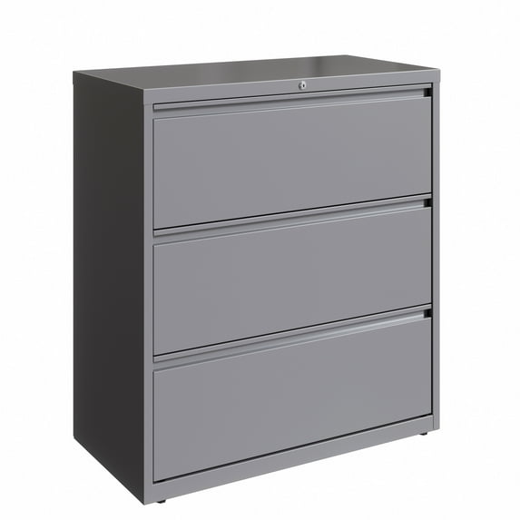 Hirsh 36 Inch Wide 3 Drawer Metal Lateral File Cabinet for Home and Office, Holds Letter, Legal and A4 Hanging Folders, Silver