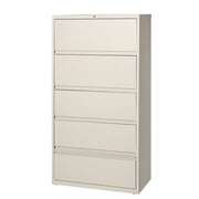 Hirsh 36-in Wide HL10000 5 Drawer Lateral File Cabinet. Roll-out Shelves. Beige