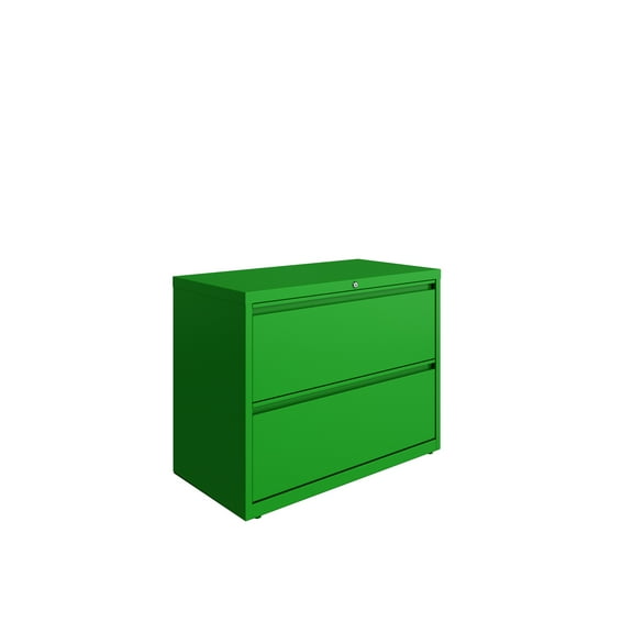 Hirsh 36 Inch Wide 2 Drawer Metal Lateral File Cabinet for Home and Office, Holds Letter, Legal and A4 Hanging Folders, Screamin' Green