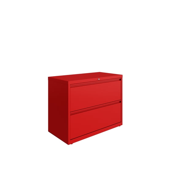 Hirsh 36 Inch Wide 2 Drawer Metal Lateral File Cabinet for Home and Office, Holds Letter, Legal and A4 Hanging Folders, Red