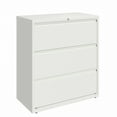 thumbnail image 1 of Hirsh 36 Inch Wide 3 Drawer Metal Lateral File Cabinet for Home and Office, Holds Letter, Legal and A4 Hanging Folders, White, 1 of 12