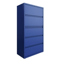 Hirsh 36-in Wide HL10000 Series 5 Drawer Metal Lateral File Cabinet Classic Blue