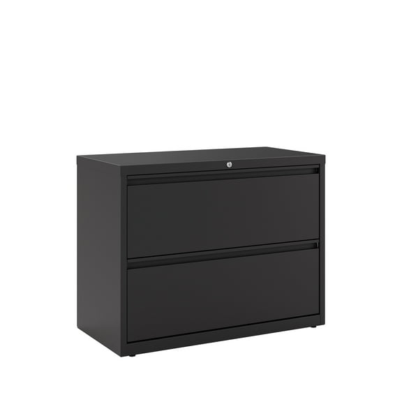 Hirsh 36 Inch Wide 2 Drawer Metal Lateral File Cabinet for Home and Office, Holds Letter, Legal and A4 Hanging Folders, Black
