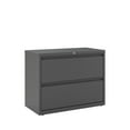 thumbnail image 1 of Hirsh 36 Inch Wide 2 Drawer Metal Lateral File Cabinet for Home and Office, Holds Letter, Legal and A4 Hanging Folders, Charcoal, 1 of 6