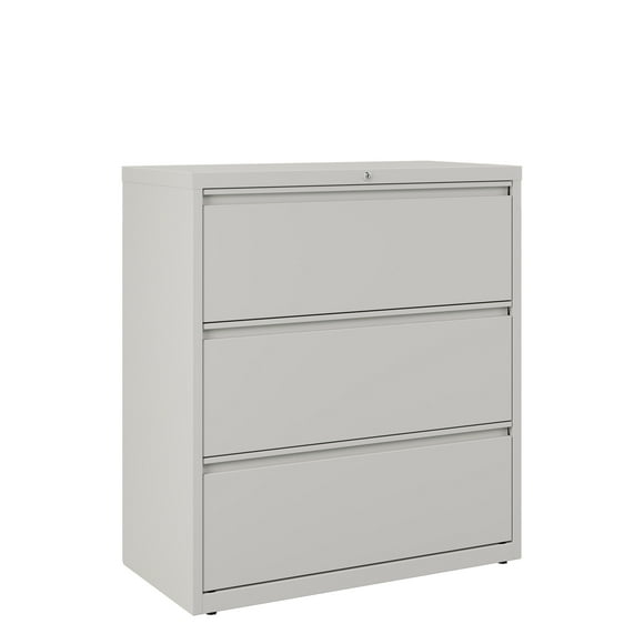 Hirsh 36-in Wide HL8000 Series Metal 3 Drawer Lateral File Cabinet Light Gray