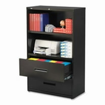 Hirsh 36 inch Wide 2 Drawer Metal Lateral Combo File Cabinet for Home and Office, Holds Letter, Legal and A4 Hanging Folders, Black