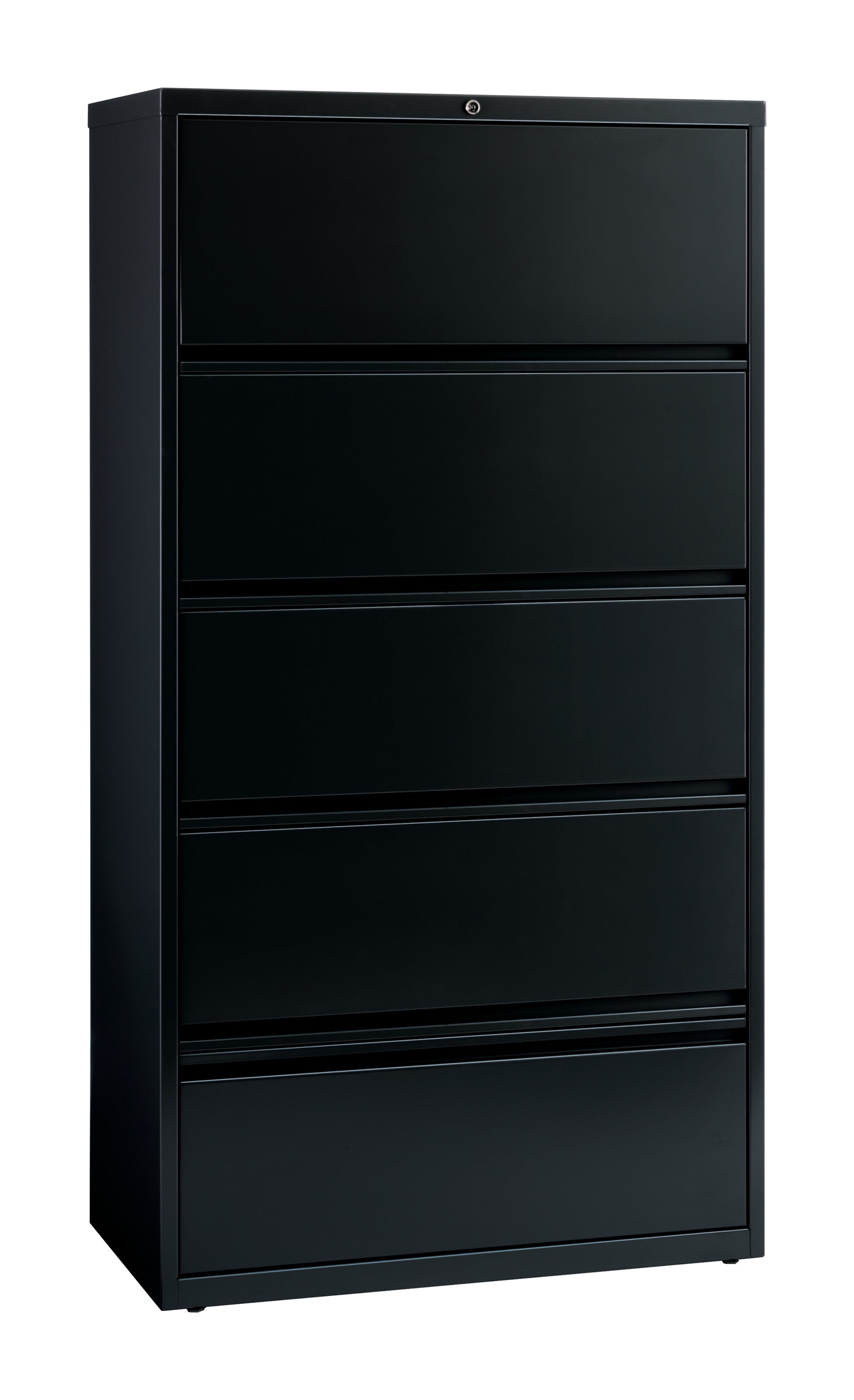 Black Steel 5-Drawer Lockable Fire Resistant Lateral Filing Cabinet