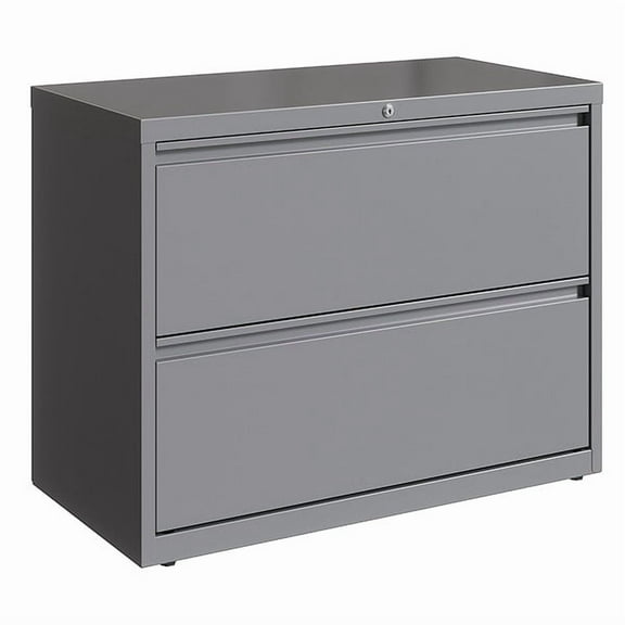 Hirsh 36 Inch Wide 2 Drawer Metal Lateral File Cabinet for Home and Office, Holds Letter, Legal and A4 Hanging Folders, Silver