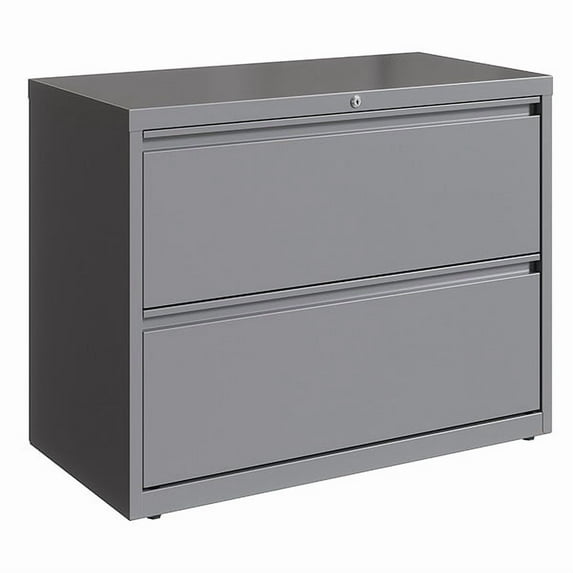 Hirsh 36 Inch Wide 2 Drawer Metal Lateral File Cabinet for Home and Office, Holds Letter, Legal and A4 Hanging Folders, Silver