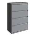 thumbnail image 1 of Hirsh 36 Inch Wide 4 Drawer Metal Lateral File Cabinet for Home and Office, Holds Letter, Legal and A4 Hanging Folders, Silver, 1 of 4