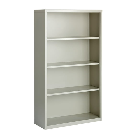 Hirsh 4 Shelf Metal Bookcase, 60in. Height, Gray