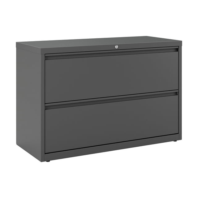 Hirsh 42 Inch Wide 2 Drawer Metal Lateral File Cabinet for Home and Office, Holds Letter, Legal and A4 Hanging Folders, Charcoal