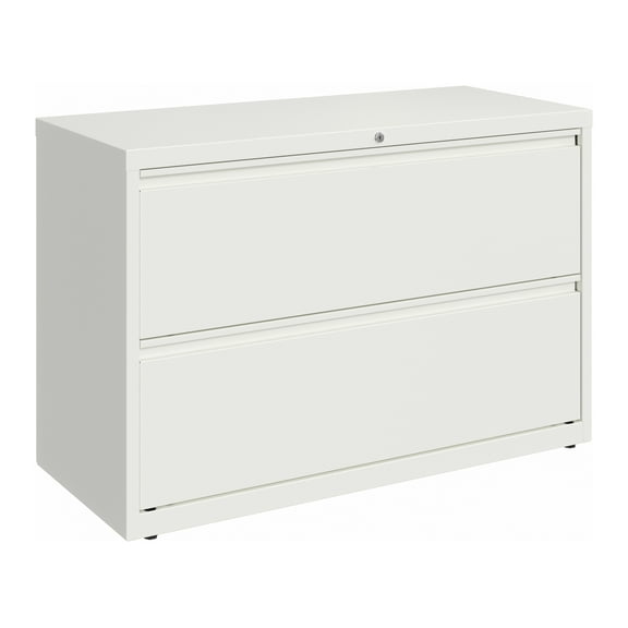 Hirsh 42 Inch Wide 2 Drawer Metal Lateral File Cabinet for Home and Office, Holds Letter, Legal and A4 Hanging Folders, White