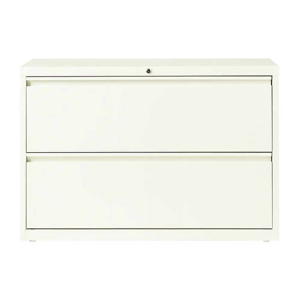 Off-White 42-Inch Metal 2 Drawer Lockable Lateral File Cabinet