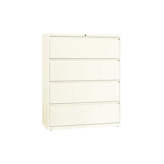 Hirsh 42-in Wide HL10000 Series Metal 4 Drawer Lateral File Cabinet Off White