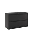 thumbnail image 1 of Hirsh 42 Inch Wide 2 Drawer Metal Lateral File Cabinet for Home and Office, Holds Letter, Legal and A4 Hanging Folders, Black, 1 of 7