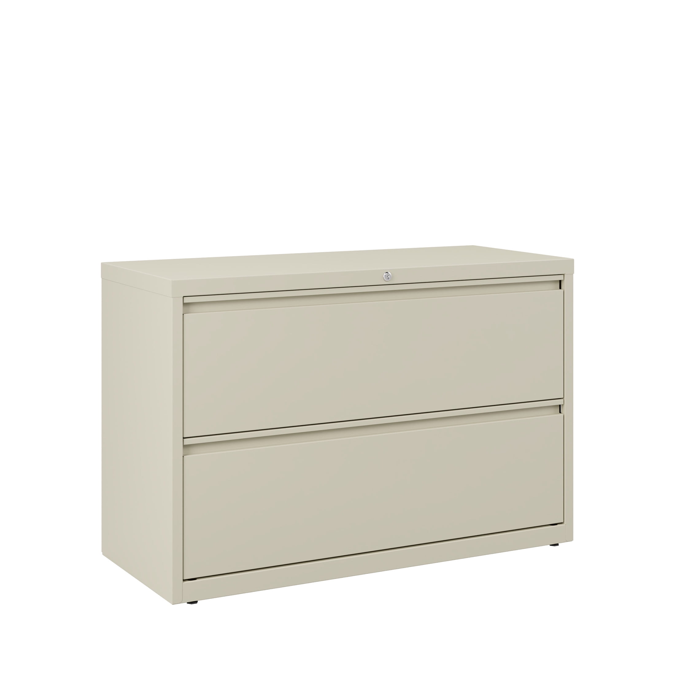 42" Beige Steel 2-Drawer Lockable Lateral File Cabinet
