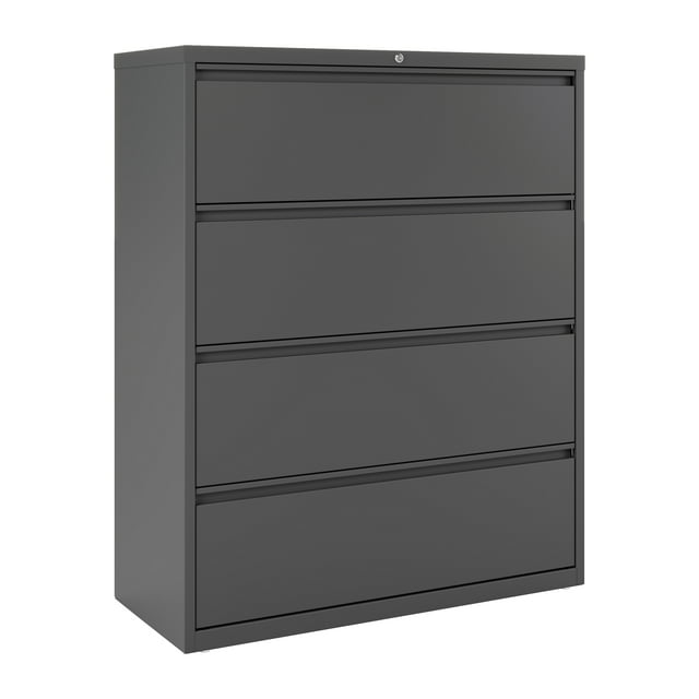 Hirsh 42 inch Wide 4 Drawer Metal Lateral File Cabinet for Home and Office, Holds Letter, Legal and A4 Hanging Folders, Charcoal